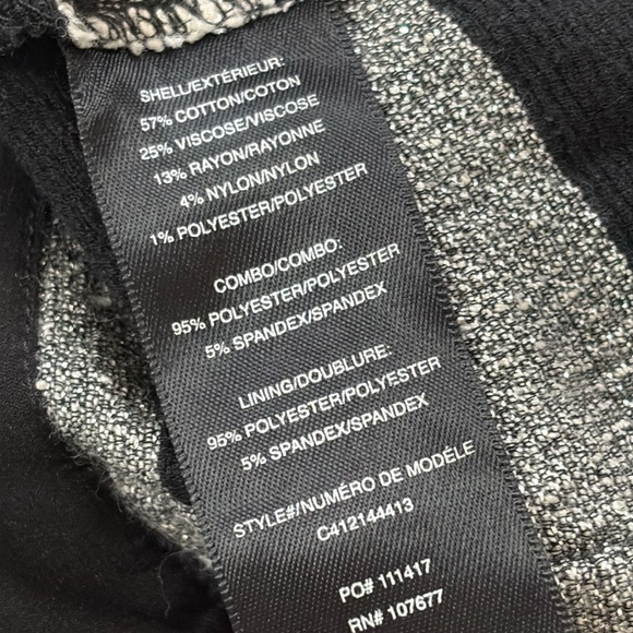 ALICE + OLIVIA Lurex Tweed Back Zip Pleated Short Black Silver Stripe - Picture 10 of 15